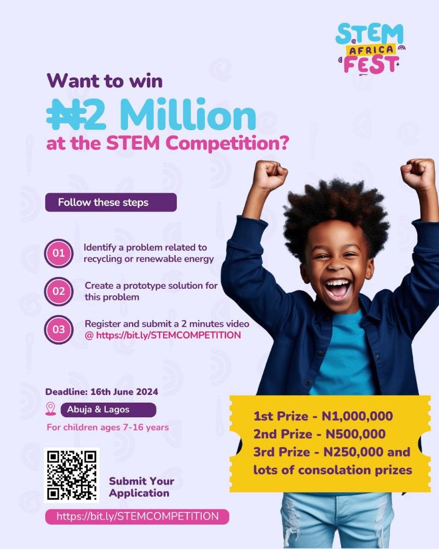 SchoolRevs's tweet photo. We're excited to announce that School Revs will be attending STEM Africa Fest on July 20th in Lagos.
Don't miss out! Register your kids now and be a part of this incredible event!
#stemafricafest #SchoolRevs #Science  #Technology #Engineering #Mathematics https://t.co/CwEc9F3fdK