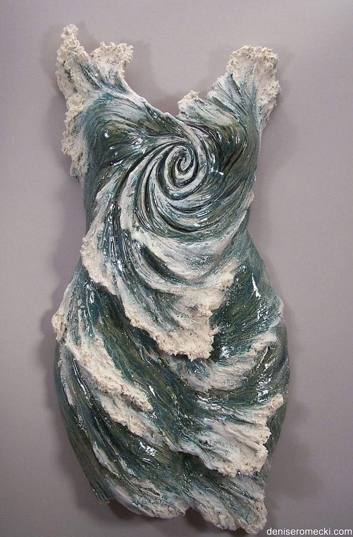 denise romeckie’s surfing waves sculpture statue