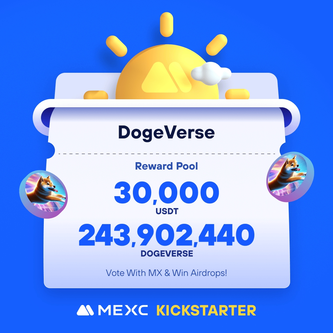 MEXC's tweet photo. .@The_DogeVerse, the first Doge Meme token built on a multichain network spanning Ethereum, is coming to #MEXCKickstarter 🚀

🗳Vote with $MX to share massive airdrops
📈 $DOGEVERSE/USDT Trading: 2024-07-04 12:00 (UTC)

Details: https://t.co/Bjl9fj0Z6z https://t.co/C8LK2fj6sm