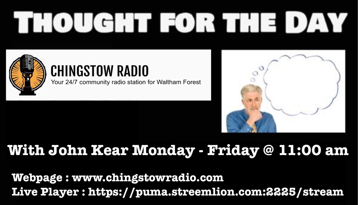 11:00 am Thought for the Day with John Kear

Webpage : chingstowradio.com
Live Player : puma.streemlion.com:2225/stream