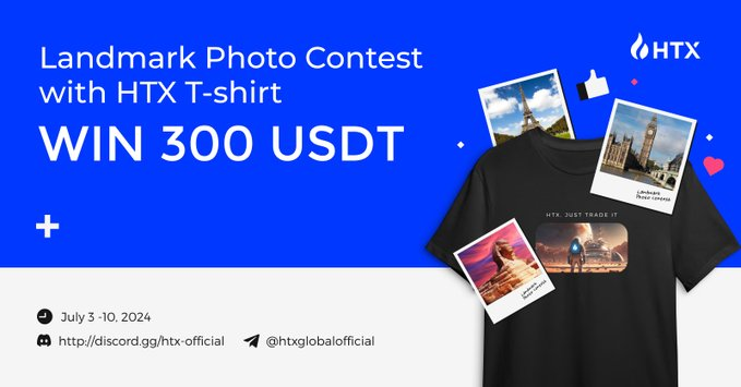 HTX_Global's tweet photo. 🥳Landmark Photo Contest
with #HTX T-Shirt!
Win $300:
☑️ Follow @HTX_Global @HTXCommunity
☑️ RT+tag 3
☑️Join Telegram:https://t.co/XGlefHYBNz
☑️Join Discord:https://t.co/ASs3mFL1As
☑️Take photos with an HTX T-shirt with any city landmark to share using #HTX_merch
Details>>https://t.co/g5Qk8jGSJX