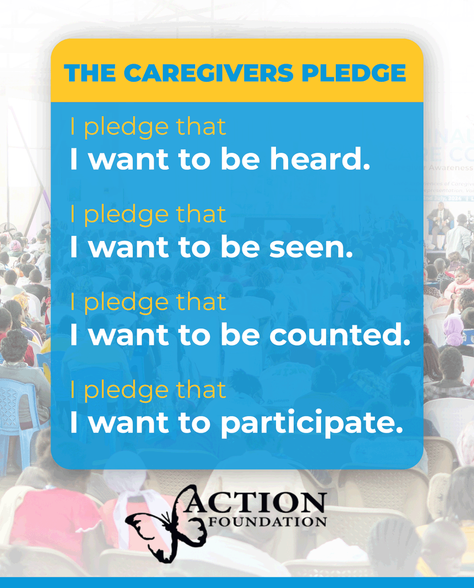 TheActionKenya's tweet photo. Introducing the Caregivers Pledge from the ongoing #CAREConference24, a commitment to harness their voices and actively engage. 
This pledge embodies our collective dedication to advocating for the rights and needs of #caregivers. 

#WeAreTAF 
#CAREConference24 https://t.co/RhFv6mT9rN