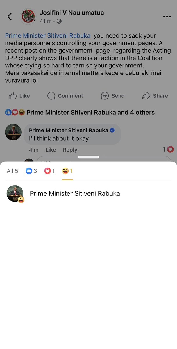 IAMSUVABABY's tweet image. Not the prime minister’s account trolling people on fb 🥴