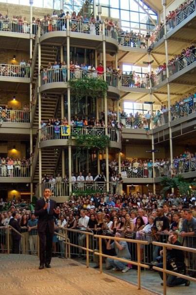 abefromanohio's tweet photo. 17 years ago, our first big Obama event in Minneapolis at International Market Square during the primary on June 30, 2007 @RozSkoz https://t.co/Y9Iy64xZNp
