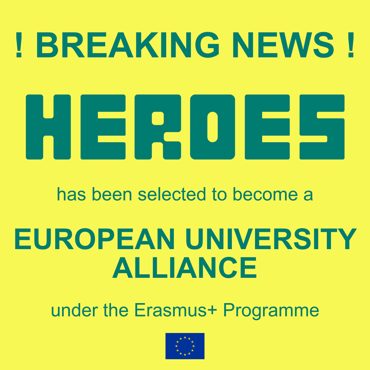 nerbeaebal's tweet photo. Congratular o IPBeja, a HEROES Alliance foi selecionada para se tornar uma Aliança Universitária Europeia oficial no âmbito do Programa Erasmus Plus da Comissão Europeia!
São membros da Aliança HEROES, o IPBeja e oito universidades europeias.
#NERBE #nerbeaebal #baixoalentejo https://t.co/qBhyjHKjHy