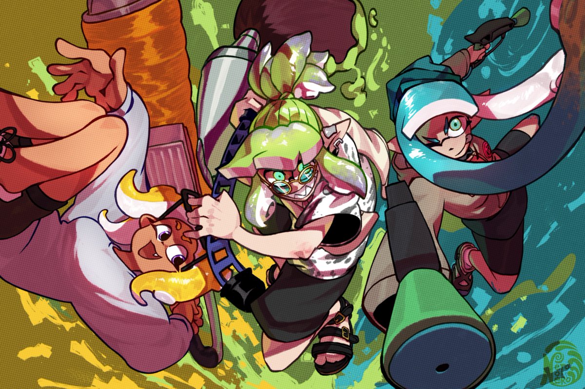 netonotnero's tweet image. the af season begins with splatoon
@LunaGal727's Jupiter, @saltnyako's Shay and @drawerduck23's Coco