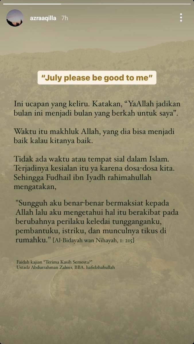 ❌ "(nama bulan) please be good to me."
❌ "Demi Rasulullah."
❌ "Semesta telah mempersatukan kita."
❌ "Kalau bukan karena kamu, pasti..."
❌ "Ini terjadi atas kehendak Allah dan kehendakmu."
❌ "Punten, Mbah.." (ketika lewat kuburan)
❌ Merasa sial karena kejatuhan cicak, dsb.