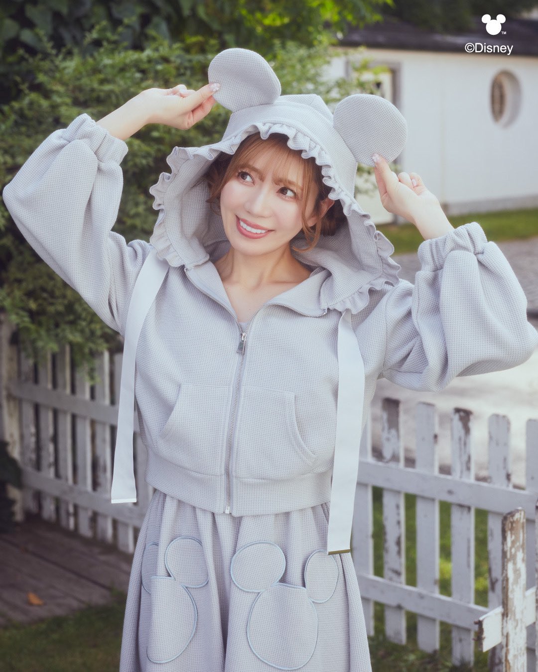 areeam ミッキー/ワッフルパーカー ピンク areeam ミッキー/ワッフルパーカー ピンク