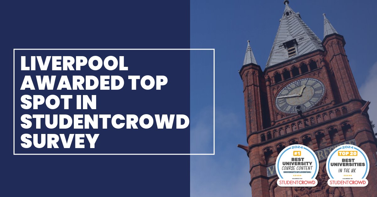 University of Liverpool (@livuni) on Twitter photo We're celebrating being ranked 1st for course content in the <a href="/StudentCrowd/">StudentCrowd</a> Awards 2024! ๐
Read more: brnw.ch/21wL6dA
Well done #TeamLivUni ๐
#universityrankings #leaguetables #leaguetables2024 We're celebrating being ranked 1st for course content in the <a href="/StudentCrowd/">StudentCrowd</a> Awards 2024! ๐
Read more: brnw.ch/21wL6dA
Well done #TeamLivUni ๐
#universityrankings #leaguetables #leaguetables2024