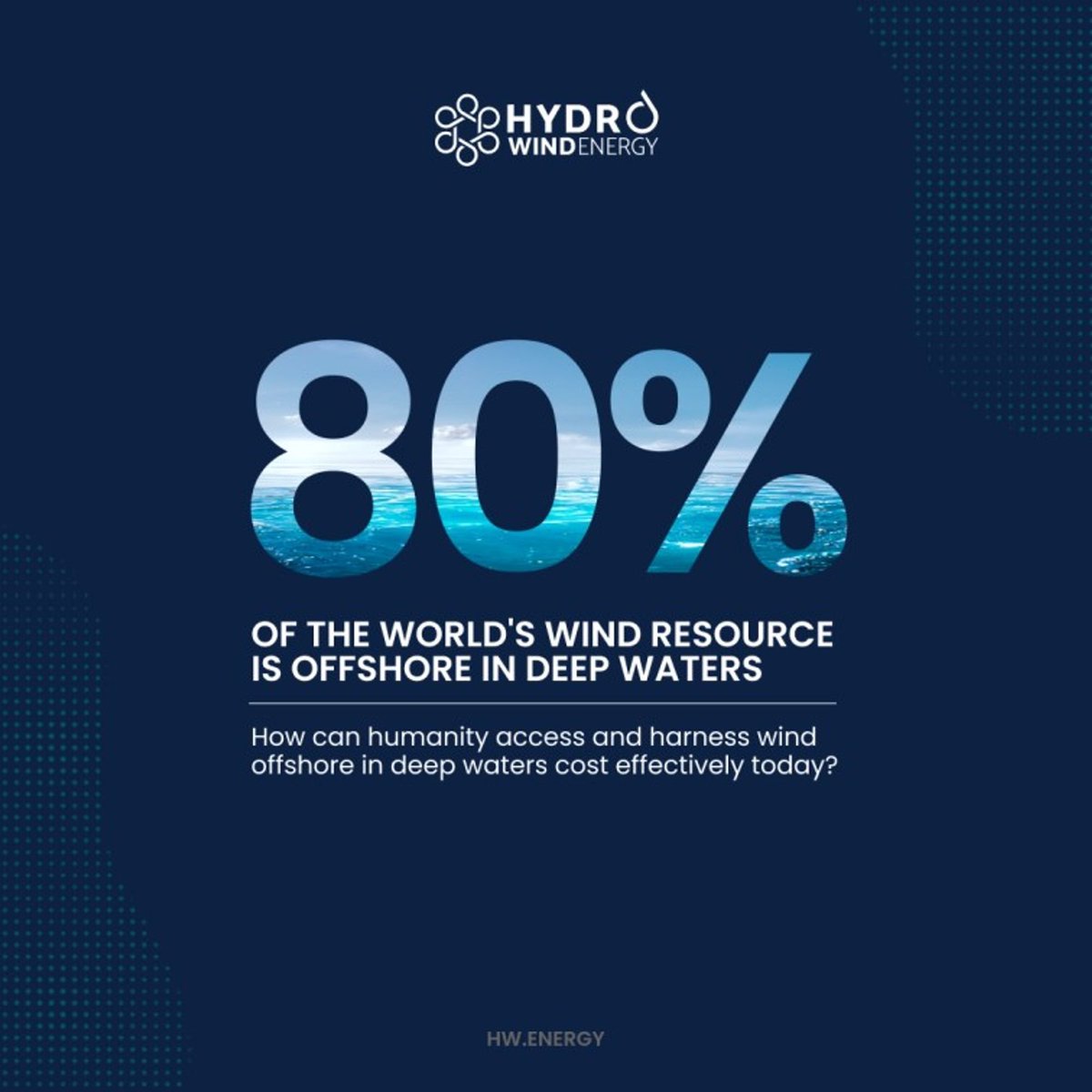 HydroWindEnergy's tweet photo. 80% of the world’s wind resource is offshore in deep waters 🌊

Become part of the future of renewable energy by investing in https://t.co/YPVvyQQ6oK! 🚀

Learn how our technologies and #tokenization are democratising clean energy and water solutions.

Join the whitelist today for greener future: https://t.co/l4EesT9gFX

#RenewableEnergy #Blockchain