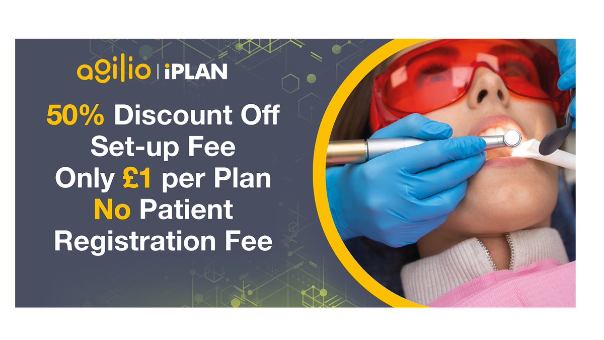 For July, iPlan is boosting your practice's potential by offering a 50% discount on set-up fees.💰

👉🏼 Find out more: ow.ly/UorE50StxWu

📚 We'll also include 5 complimentary iLearn subscriptions to support your team in fulfilling their CPD needs &amp; PDP goals.

#AgilioDental