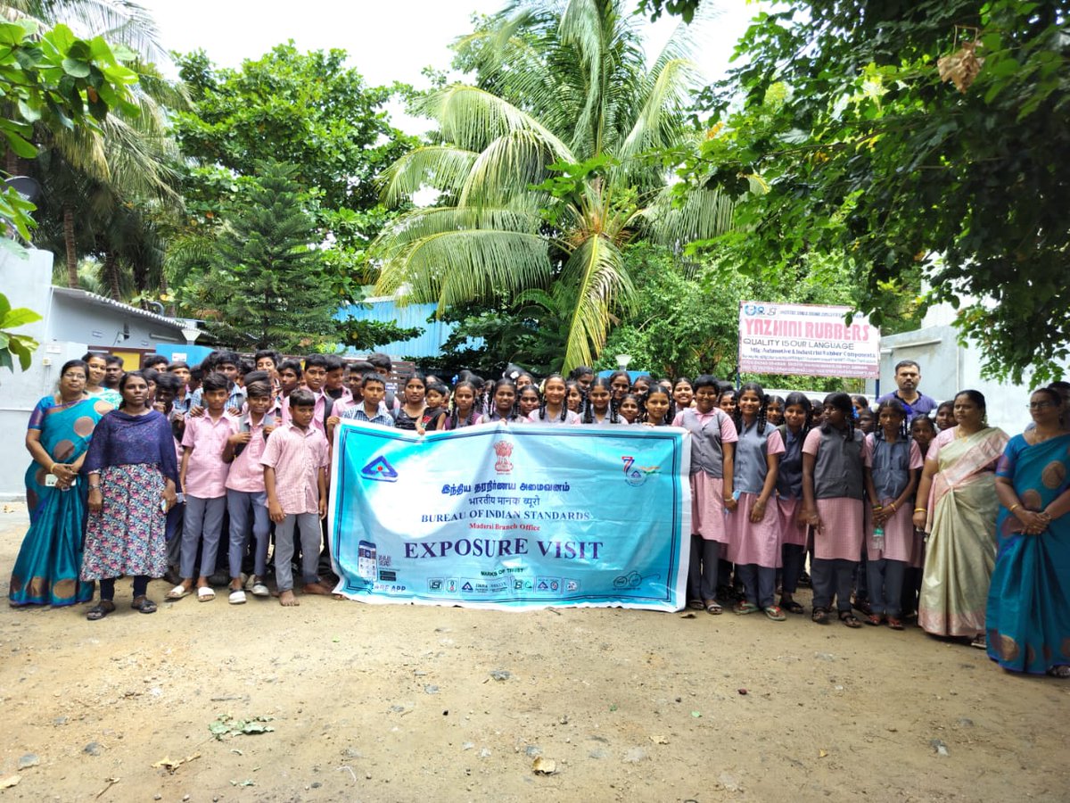 bis_madurai's tweet photo. Exposure visit was conducted for BIS Standards Club students of GHSS, Thekkampatty, GHSS, Genguvarpatty and GHSS, Lakshmipuram, Theni at M/s Yazhini Rubber, Theni on 03.07.2024.   #bisstandard #exposurevisit #bisstandardsclub https://t.co/KgN09Xfhsa