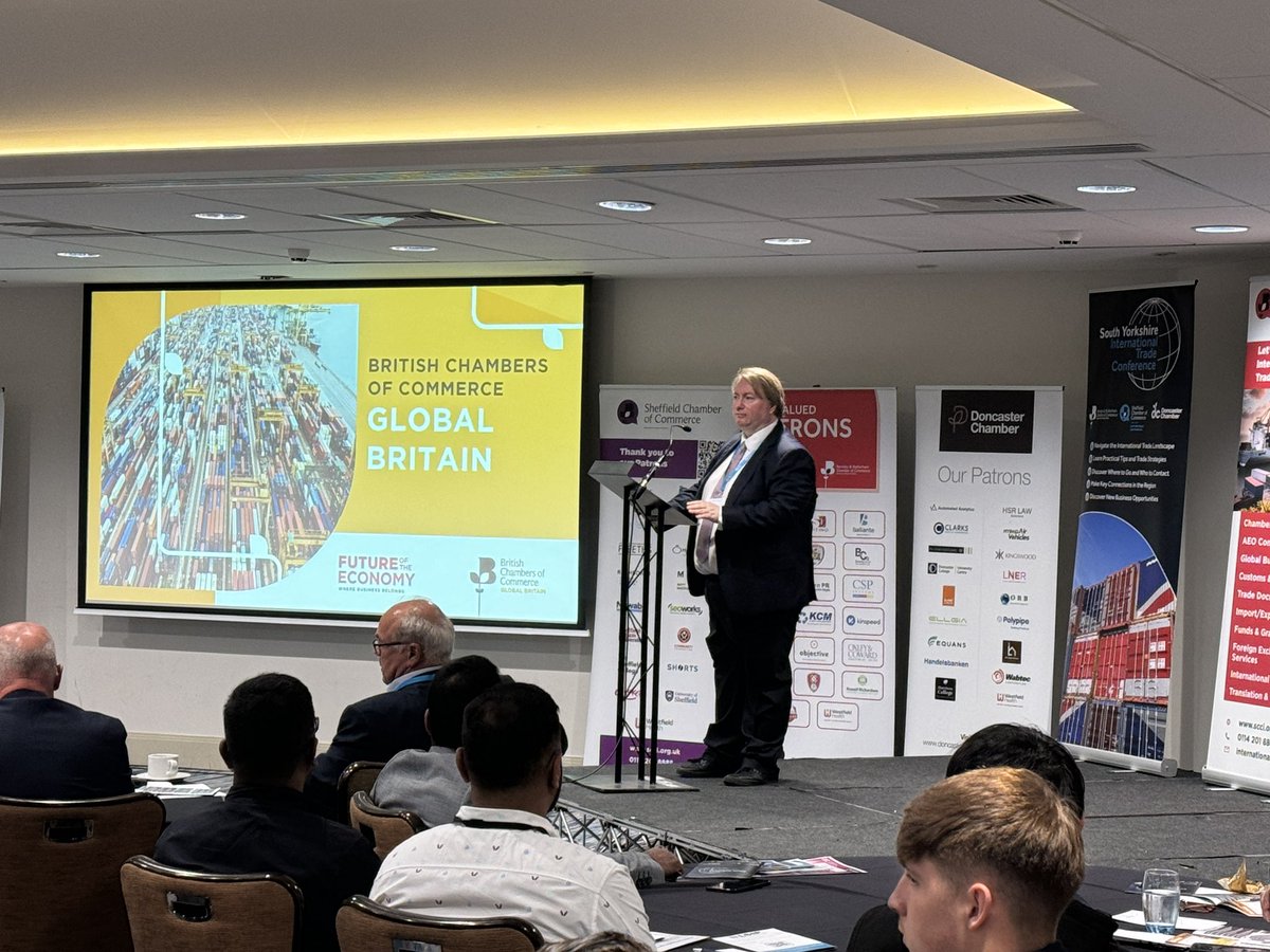 William Bain is next on the stage. The Director of Trade Policy at <a href="/britishchambers/">BCC</a> is talking about how to accelerate growth and drive trade for global Britain
#SYITC24