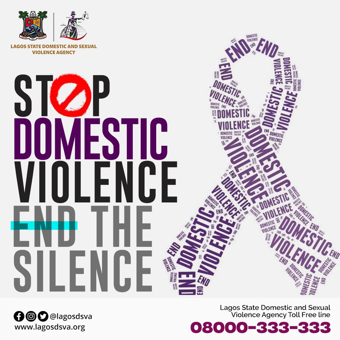 Lagosdsva's tweet photo. Domestic violence thrives in silence. It's time to speak up to make a difference. 

If you want to report a case of domestic violence, call our toll-free line at 08000-333-333. 

Your voice can save lives !

#LagosDSVA #SGBVNotInMyLagos #AGreaterLagosRising #LASG @followlasg https://t.co/2JmGsfEPl3