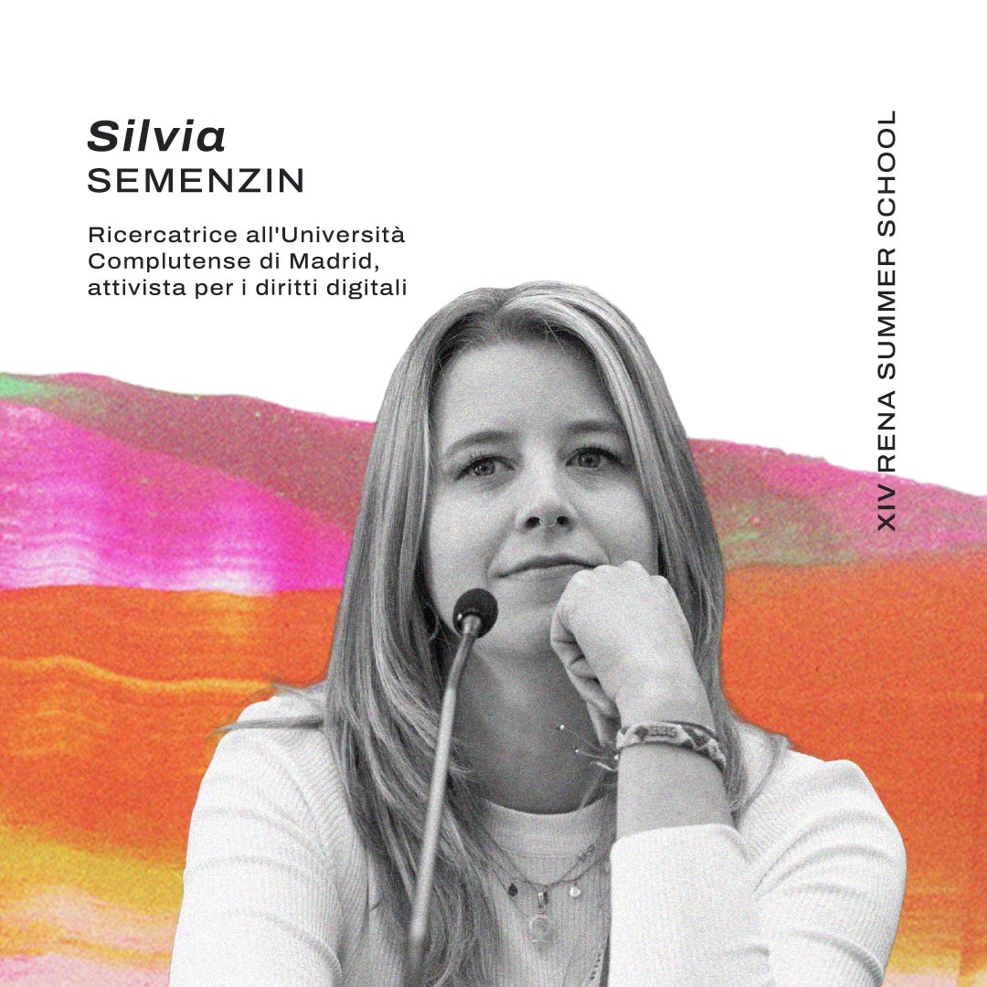 Tra le speaker della RENA Summer School 2024 @silviasemenzin : ricercatrice e attivista, si occupa di diritti digitali, violenza di genere online e discriminazione online. Dal 2018 promotrice della campagna #intimitàviolata.  

Candidati alla school 👉progetto-rena.it/project/rena-s…