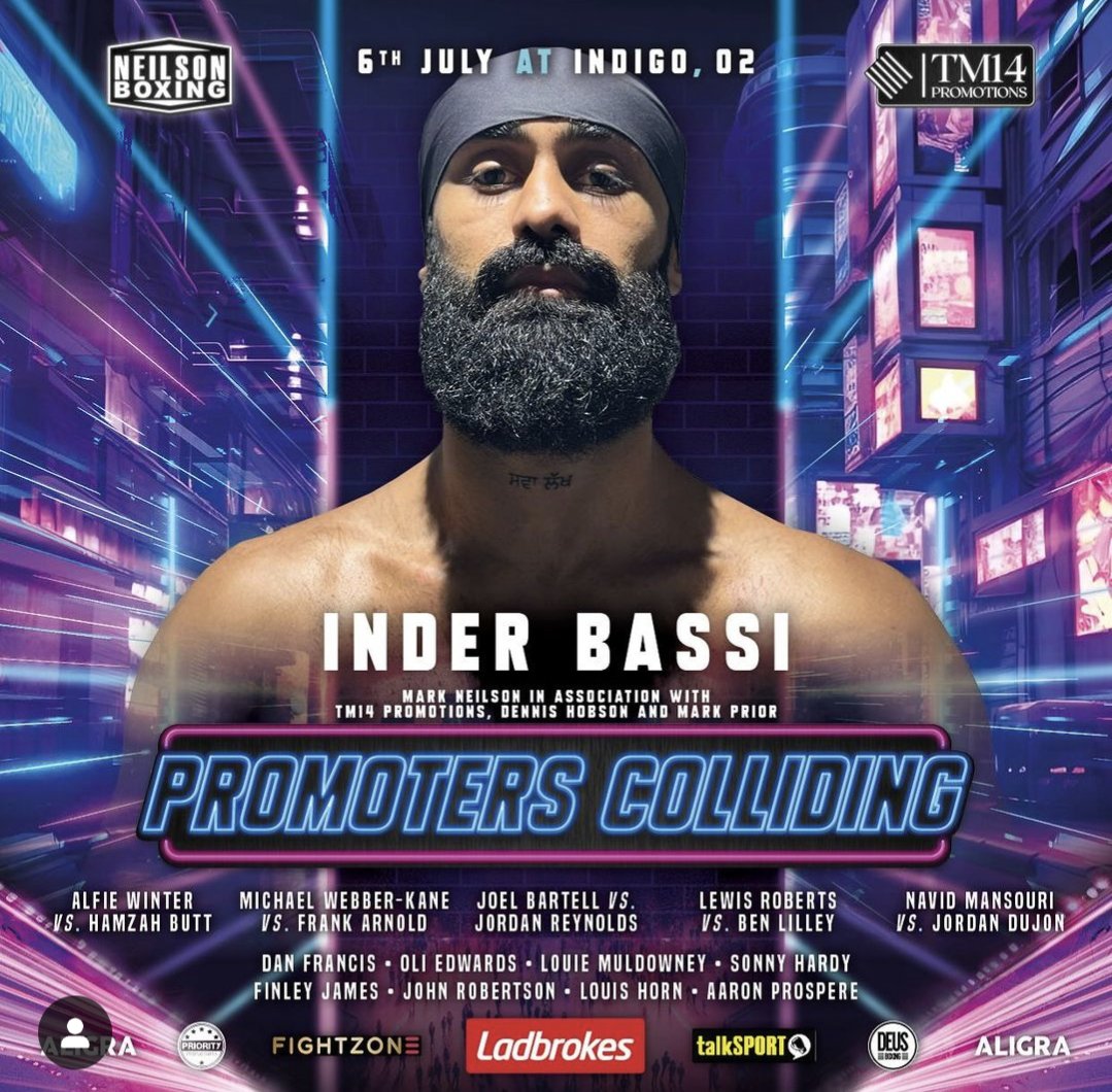 3 Days Out:
💥 Welterweight battle: Inder Singh Bassi takes on Llias Liokaftos over a scheduled 6 rounds! July 6, Indigo at The O2. 

Watch live on all FightZone platforms! Download and register NOW for FREE
#FightZone #TM14Promotions #neilsonboxing #indigoO2 #liveboxing
