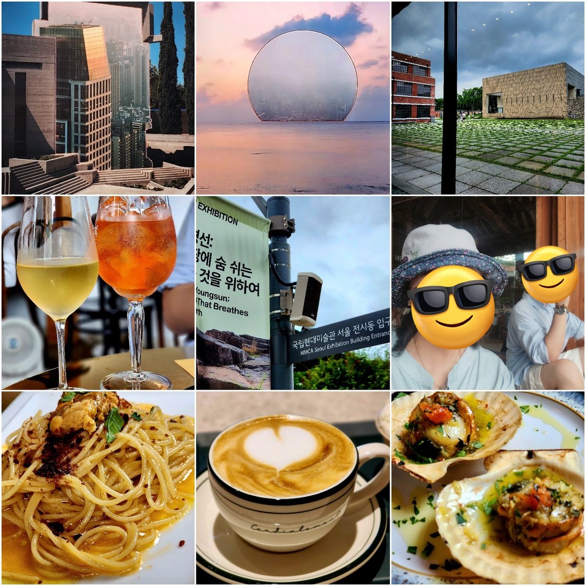 딸들과 팔짱 끼고 미술관 가고
카페 가는 거 눈물 나게 부러웠다.
오늘 둘째 아들에게서  데이트 신청.
아이 좋아라~ 달려 나갔지
(이직 성공해서 며칠 휴가라)
카페로 미술관으로 레스토랑으로 
아들 찬스 참 좋았다.
ㅡ그제는 품 안의 자식이라더니 
나도 참 쯧쯧;;