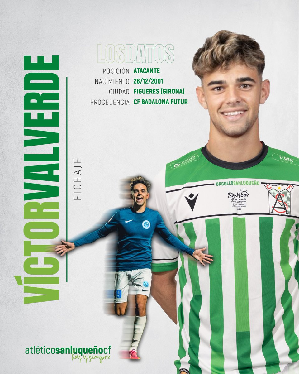 Víctor, nuevo jugador del Atlético Sanluqueño CF

#BienvenidoVíctor 💚 <a href="/Victorvd19/">Victor Valverde</a> 

atleticosanluquenocf.com/victor-nuevo-j…