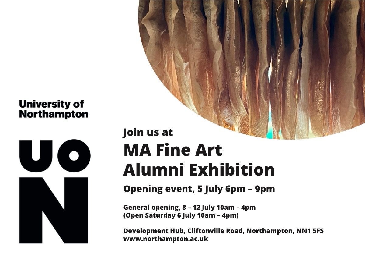 UniNorthants's tweet photo. Come along to see some exciting work from 23 of our Fine Art Alumni, private view this Friday at the Development Hub! @craiggstaff  #UON #UONAlumni #UONFineArt https://t.co/mc3NHfrgHq