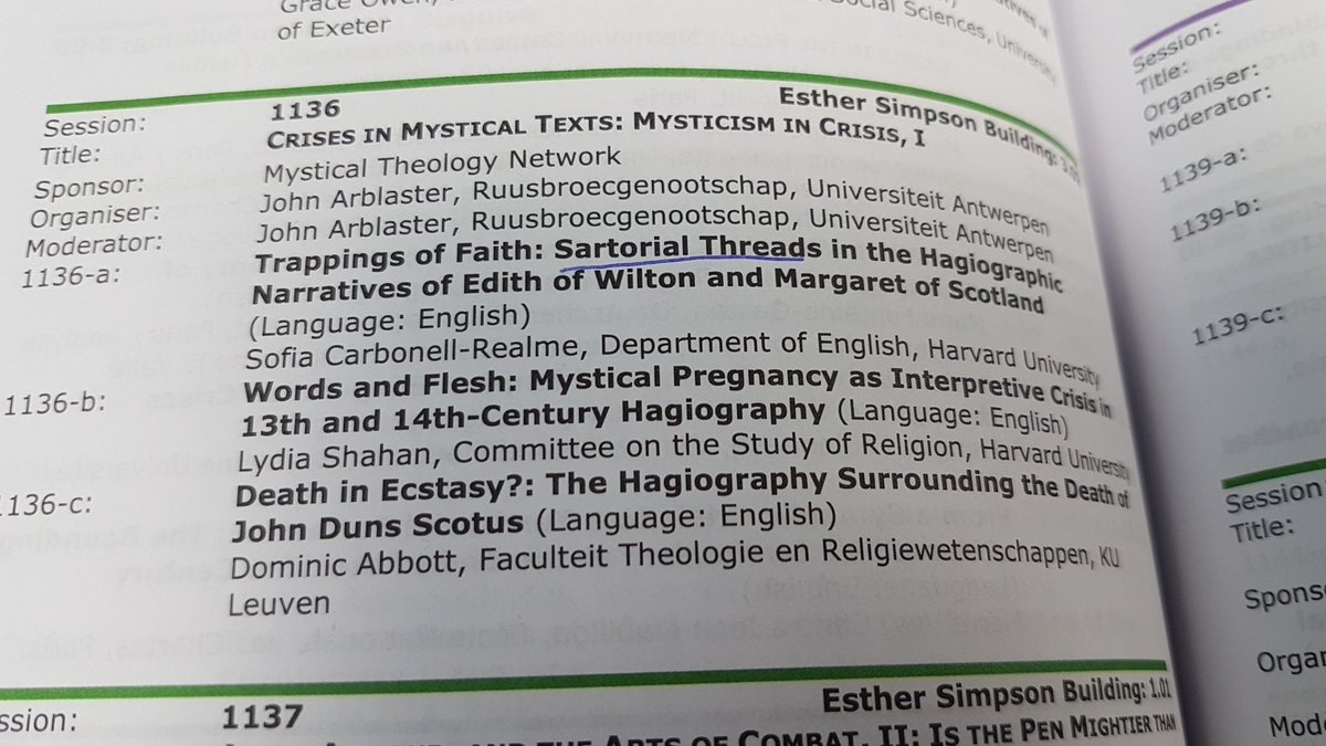 First full day <a href="/IMC_Leeds/">IMC_Leeds</a> 2024 today! Now at #s1136 on Crises in Mystical Texts: Mysticism in Crisis, I.