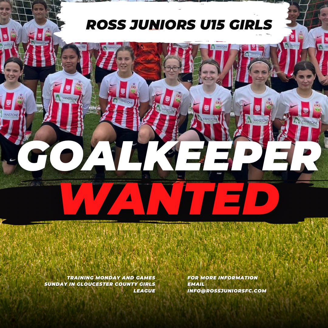 Looking for a goalie for our  u15’s girls next season, games Sunday so would suit Saturday keeper looking for more game time