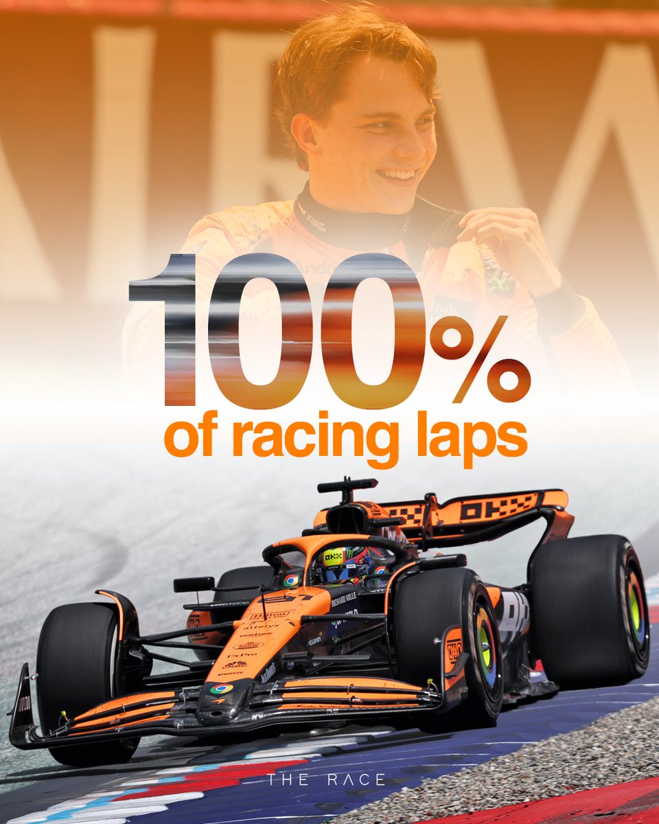 Oscar Piastri is now the only driver on the grid to complete 100% of all racing laps this season 💯