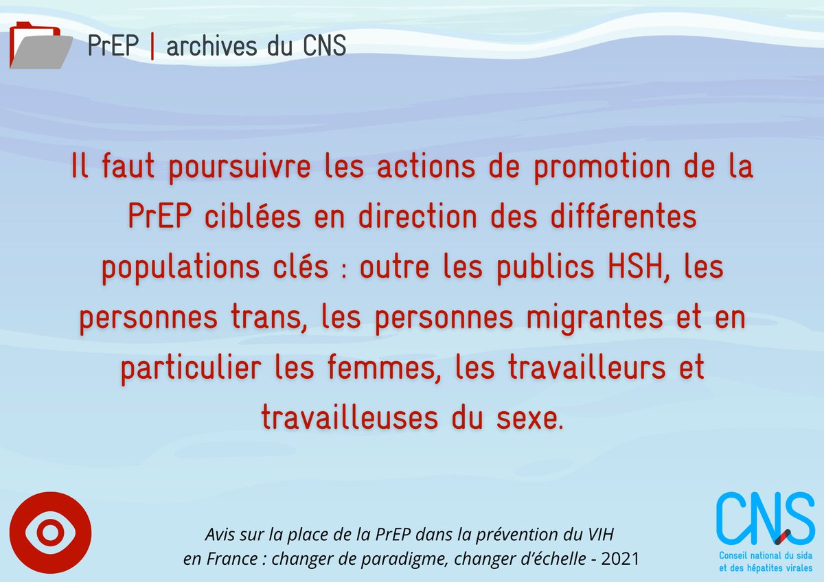 CNSsante's tweet image. 💬 #PrEP

L’enjeu de cet avis est d’optimiser la réponse à l’épidémie de VIH en France, que de permettre à toutes les personnes auxquelles la PrEP peut offrir une option pour améliorer leur prévention et la qualité de vie sexuelle, d’en bénéficier.

🔗 urlz.fr/r7mT