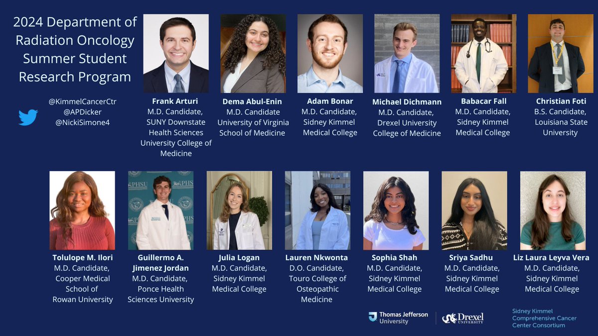 Adam Dicker (@apdicker) on Twitter photo We are thrilled to have the next generation of cancer physicians and scientists in our summer training program. Many thanks to <a href="/NickiSimone4/">Nicole Simone</a> <a href="/docpreneur215/">Keith Leaphart</a> <a href="/KimmelCancerCtr/">Sidney Kimmel Comprehensive Cancer Center</a> <a href="/TJUHospital/">Jefferson Health</a> <a href="/JeffersonUniv/">Thomas Jefferson University</a> We are thrilled to have the next generation of cancer physicians and scientists in our summer training program. Many thanks to <a href="/NickiSimone4/">Nicole Simone</a> <a href="/docpreneur215/">Keith Leaphart</a> <a href="/KimmelCancerCtr/">Sidney Kimmel Comprehensive Cancer Center</a> <a href="/TJUHospital/">Jefferson Health</a> <a href="/JeffersonUniv/">Thomas Jefferson University</a>