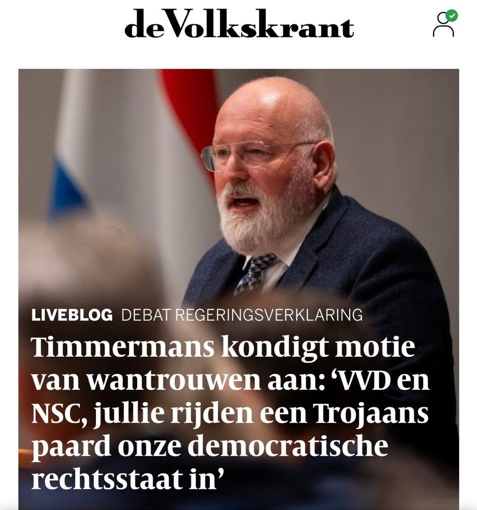 “U rijdt een Trojaans paard onze democratische rechtsstaat in”

Krachtig statement van <a href="/F__Timmermans/">Frans Timmermans</a> 
over de bedreigingen voor onze rechtsstaat kwam luid en duidelijk over.

#Regeringsverklaring
