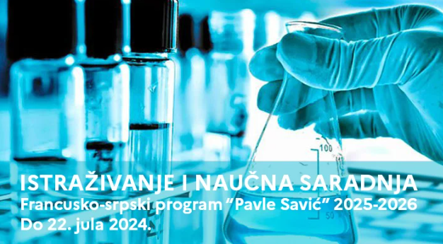 🔬Istraživanje i naučna saradnja 🇫🇷🤝🇷🇸
Francusko-srpski program “Pavle Savić” 2025-2026
🎯Cilj programa: razvoj naučne i tehničke saradnje, posebno za mlade istraživače.
📚Sve naučne oblasti su obuhvaćene.
🔔Rok za prijavu: 22. jul 2024. godine
app.mlsend.com/f9h1f6p4y3/