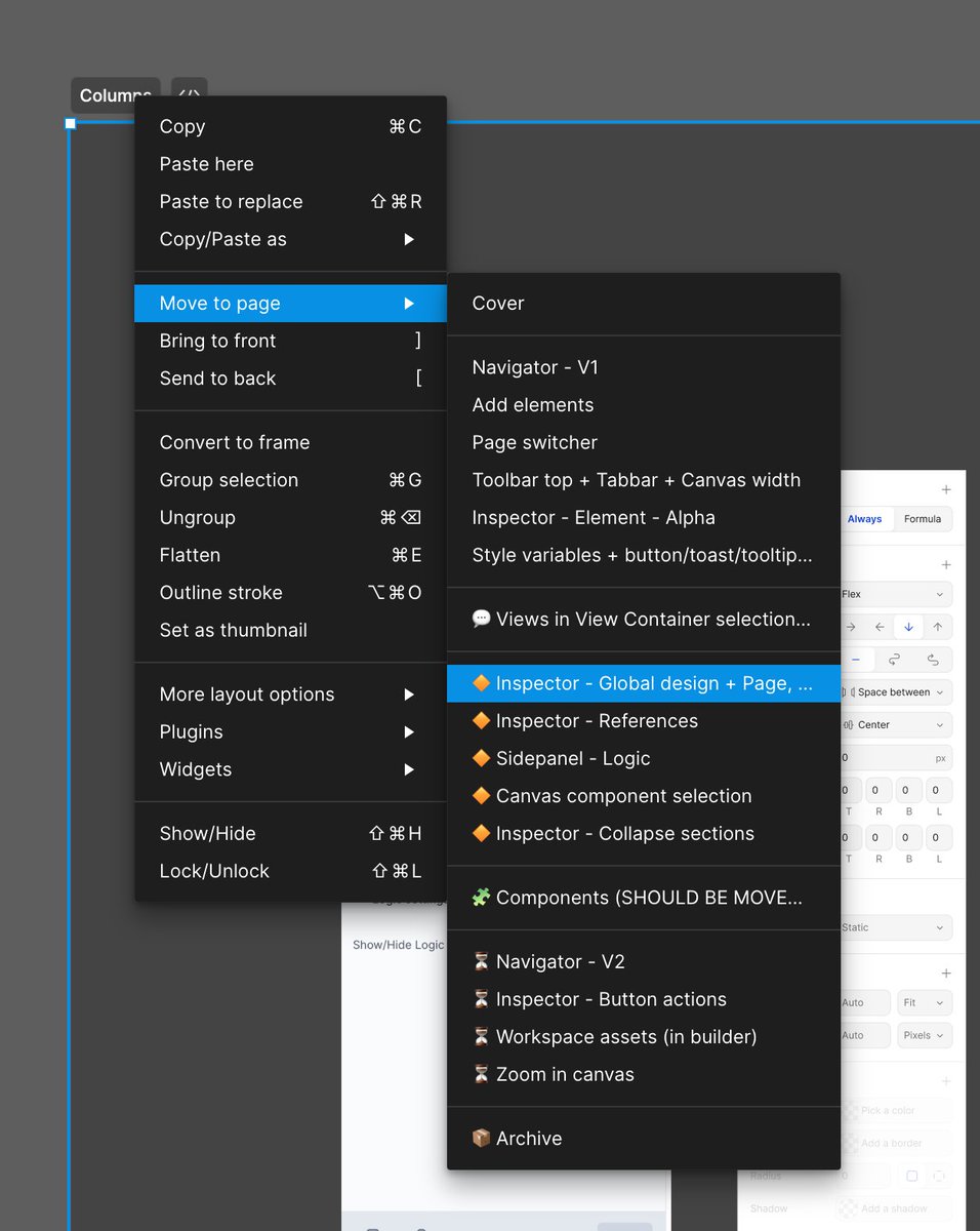 TIL: 'Right click → Move to page' also moves comments on a Figma frame to the other page, instead of 'detaching' them