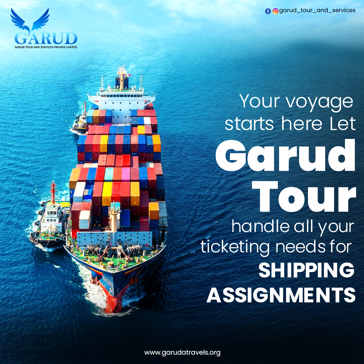 Garudtravels's tweet image. Let Garud Tours manage all your shipping ticketing needs. Book now for smooth sailing ahead. #TravelSmart #TicketingServices #ShippingAssignment #VoyageStartsHere #GarudTours