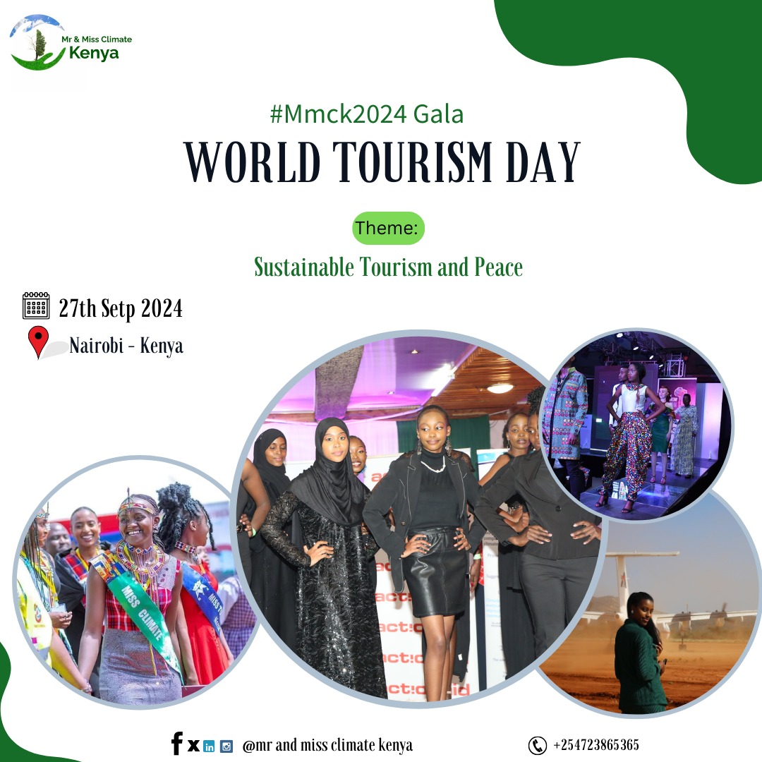 ClimateKenya23's tweet image. Exciting news!!! The #MrAndMissClimateKenya 2024 Gala is just around the corner, set for September 27th.  With the theme being sustainable  tourism and peace 
#MMCK2024