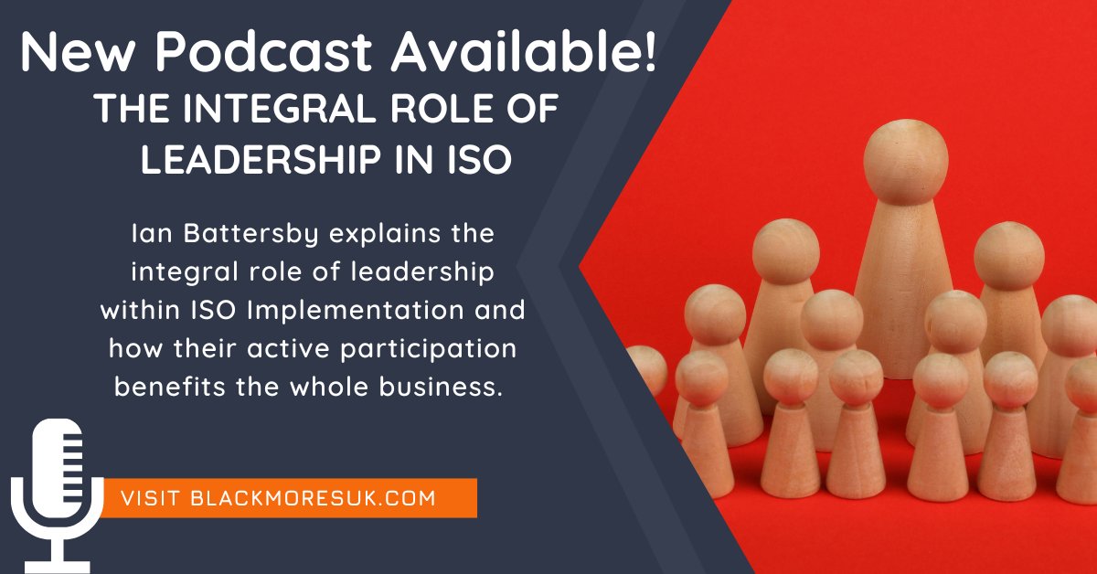 🎙️Today Ian Battersby will explain the integral role of leadership within the Implementation and maintenance of an #ISO Management System, and how their active participation benefits the whole business. Listen here ➡️bit.ly/3zAQTjE