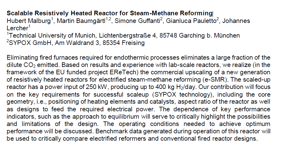 <a href="/eretech/">EReTech</a> at #ACHEMA 2024"Scalable Resistively Heated Reactor for Steam-Methane Reforming" from #Sypox and <a href="/TU_Muenchen/">TU München</a>
