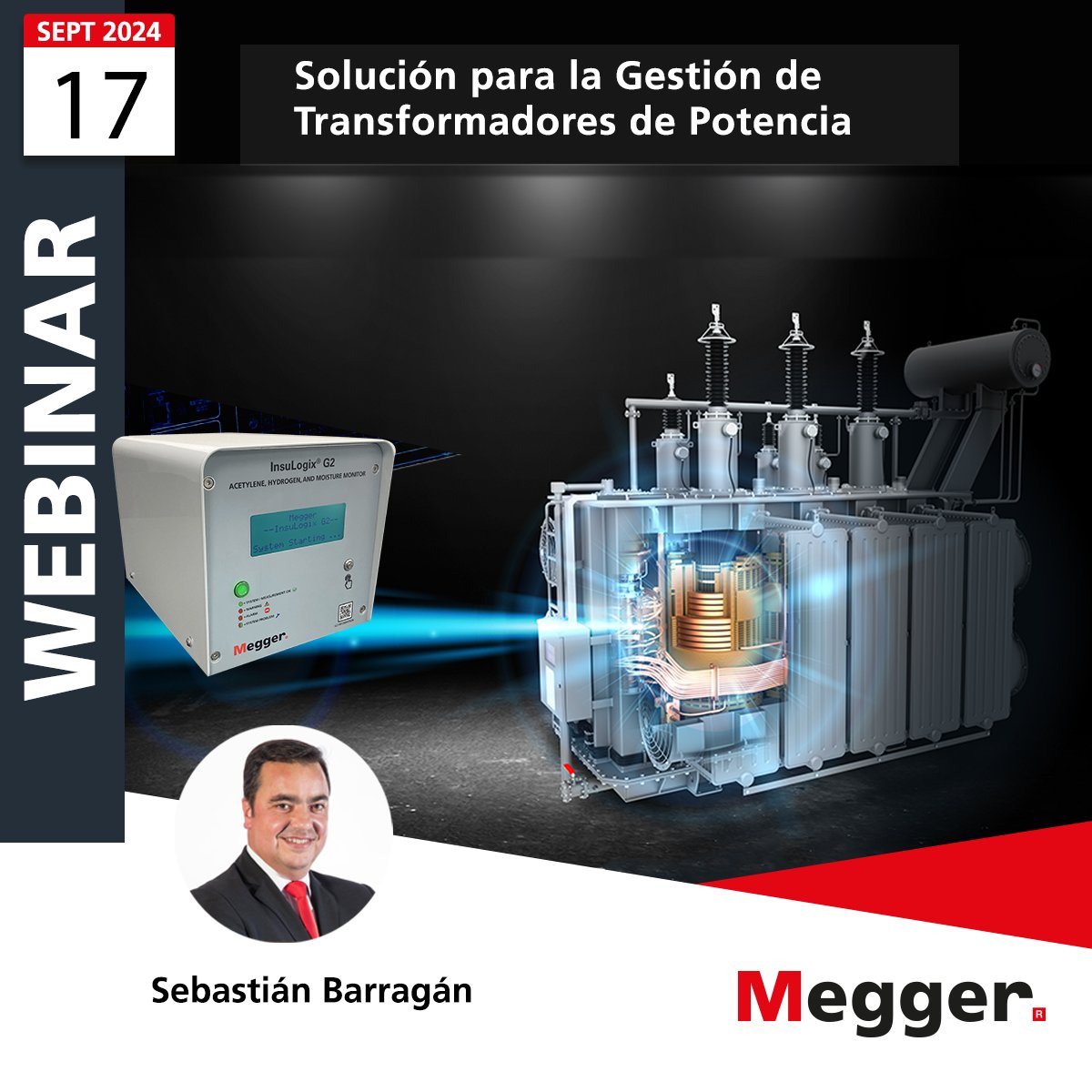 🔧 Mejora la gestión de tus #transformadores. Únete a nuestro #webinar el 17 de septiembre a las 16:00 (hora de España) y descubre cómo la #tecnología avanzada puede prevenir #fallos y reducir #costes. 📅🕓🔍💸 
Regístrate aquí: ow.ly/SlfU50StwwB
