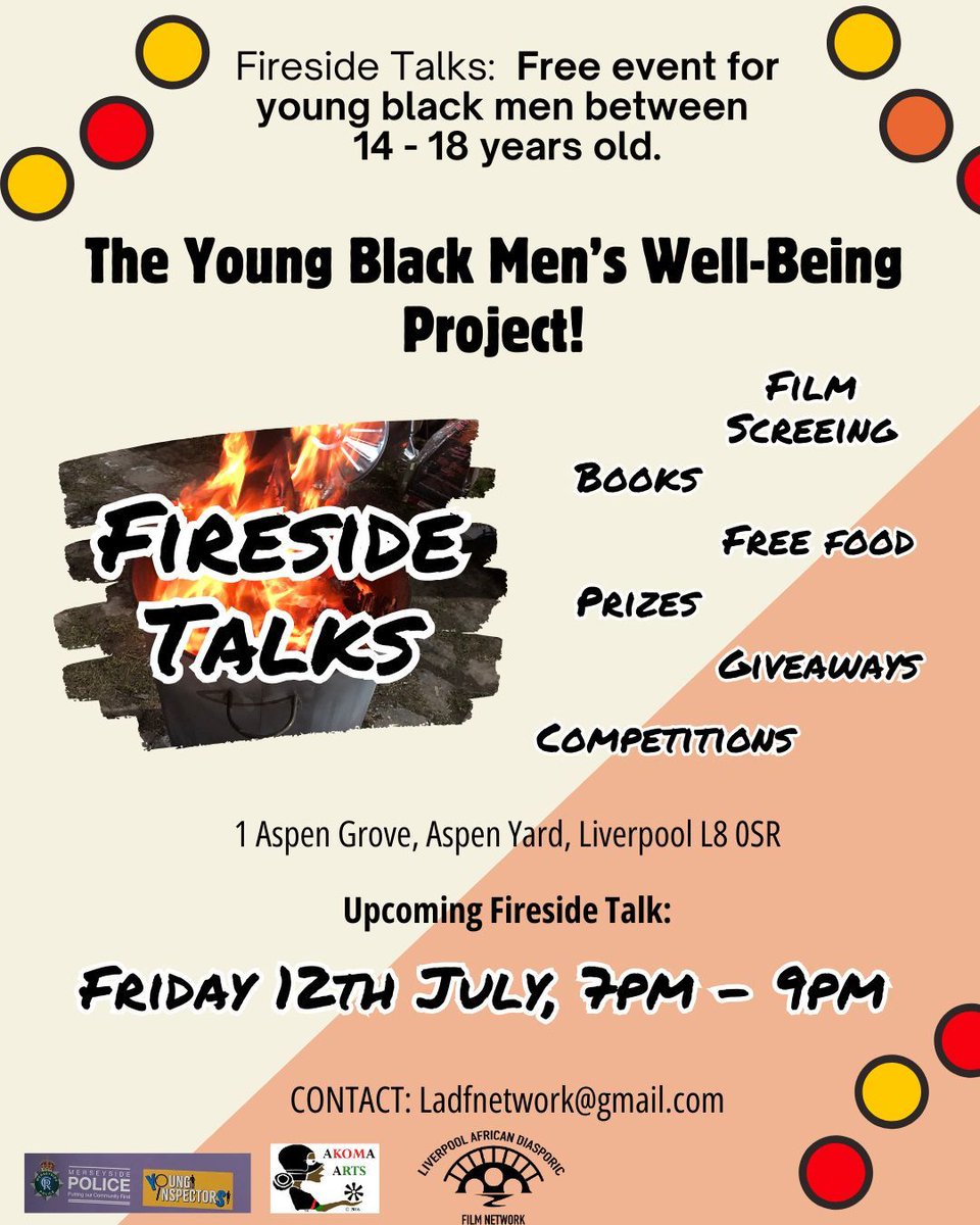 ladfnetwork's tweet image. This months Fireside Talks event 🔥

Fireside Talks is a young black men’s project with a sole focus on well-being and safe spaces amongst youngsters

Please contact the email above for more information

👉🏿 Swipe to see some of the books we will be giving away at our next talk.