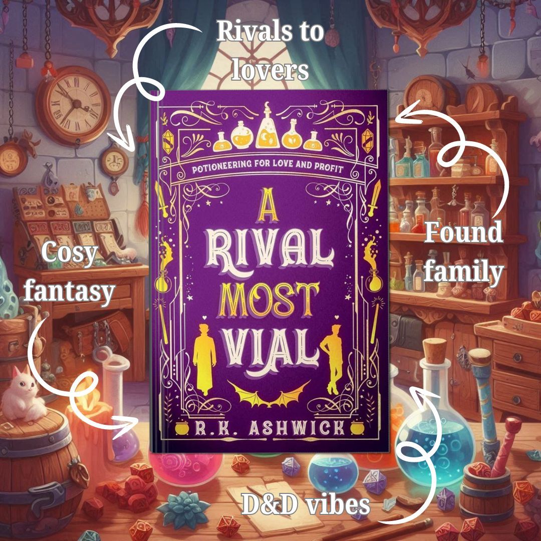 What was your favourite book you read in June? 📖

Mine was A Rival Most Vial by R.K. Ashwick. I loved this book so much! It was a funny, sweet and romantic cosy fantasy featuring a rivals to lovers m/m pairing, found family and lots of dungeons and dragons vibes!
