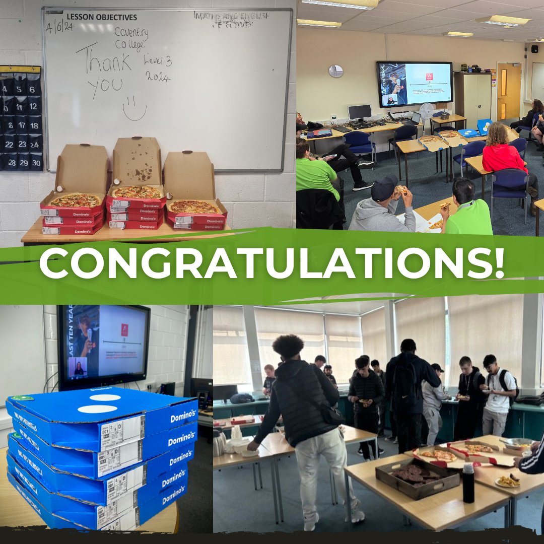 Congratulations Level 3 Students❗️ 

Over the past few weeks we have been pleased to be able to organise a celebratory Leavers Lunch for Level 3 Motor Vehicle cohorts as a well done for all of their hard work throughout their course.⁠ 🍕

#Automotive #AutomotiveIndustry