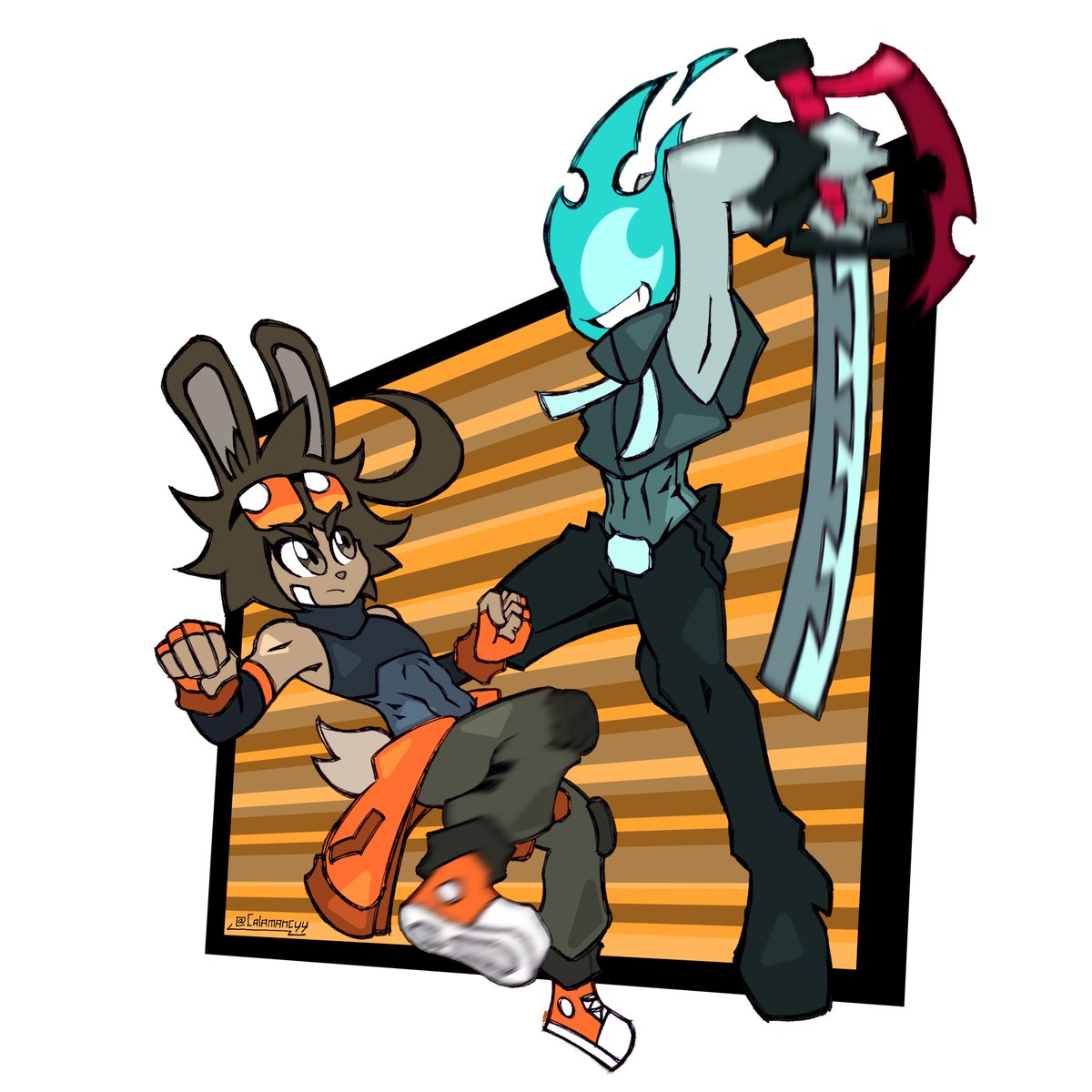 Calamancyy's tweet image. ARTFIGHT!!!
VS @Inkhandprint 's OC!!!