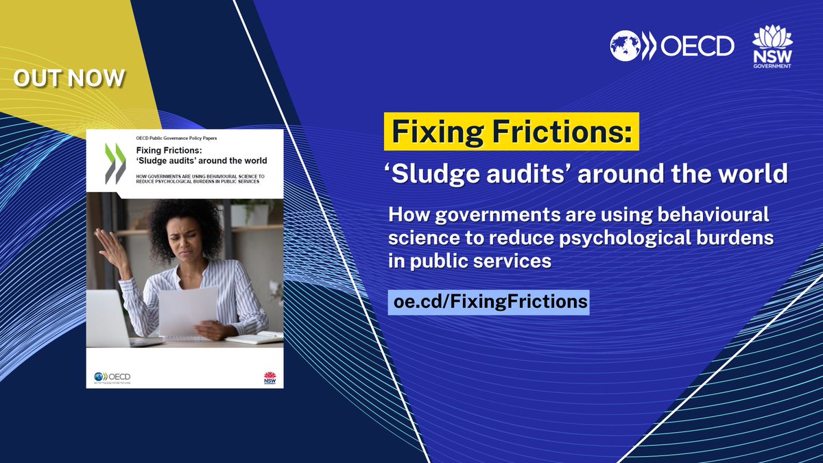 OECD Observatory of Public Sector Innovation (@opsigov) on Twitter photo 9⃣ #OECD good practice principles to reduce sludge 👉unnecessary friction in #PublicServices that consume time, resources, add frustration & #psychological costs & hinder access & trust
🆕OECD <a href="/NSWCustomer/">NSW Department of Customer Service</a> #BehaviouralScience audit method & principles 🔗oe.cd/FixingFrictions 9⃣ #OECD good practice principles to reduce sludge 👉unnecessary friction in #PublicServices that consume time, resources, add frustration & #psychological costs & hinder access & trust
🆕OECD <a href="/NSWCustomer/">NSW Department of Customer Service</a> #BehaviouralScience audit method & principles 🔗oe.cd/FixingFrictions