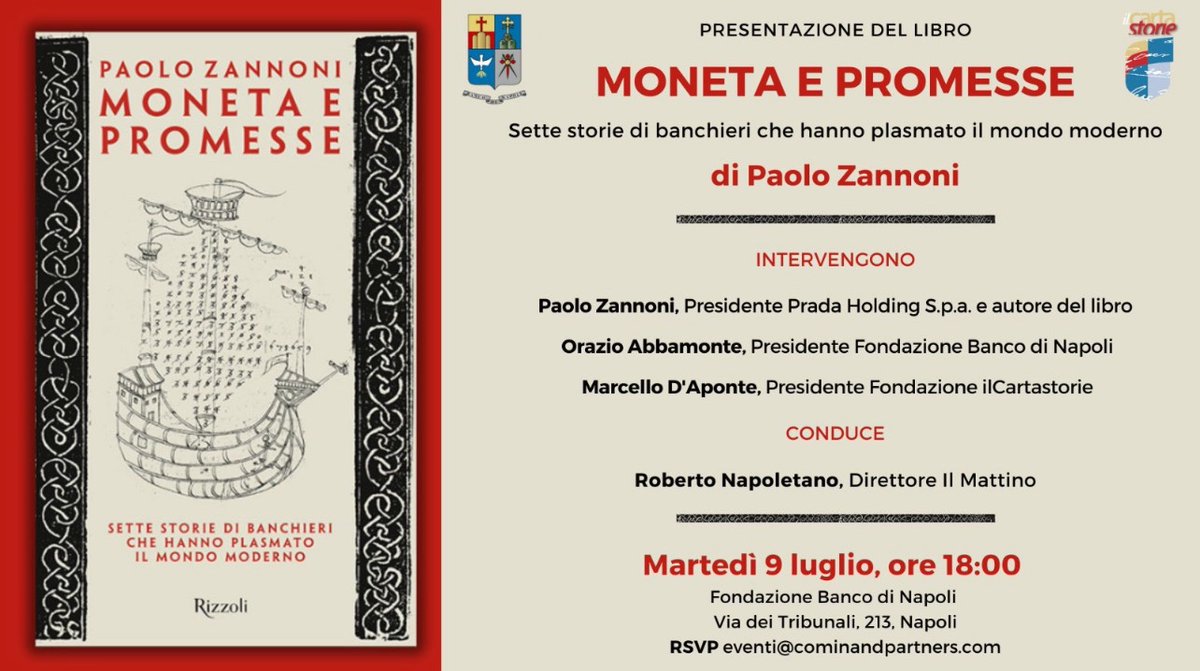 600 anni di storia moderna, esplorando il complesso rapporto che lega banche e istituzioni raccontati nel libro di Paolo Zannoni. La presentazione martedì 9 luglio presso la Fondazione Banco Napoli
