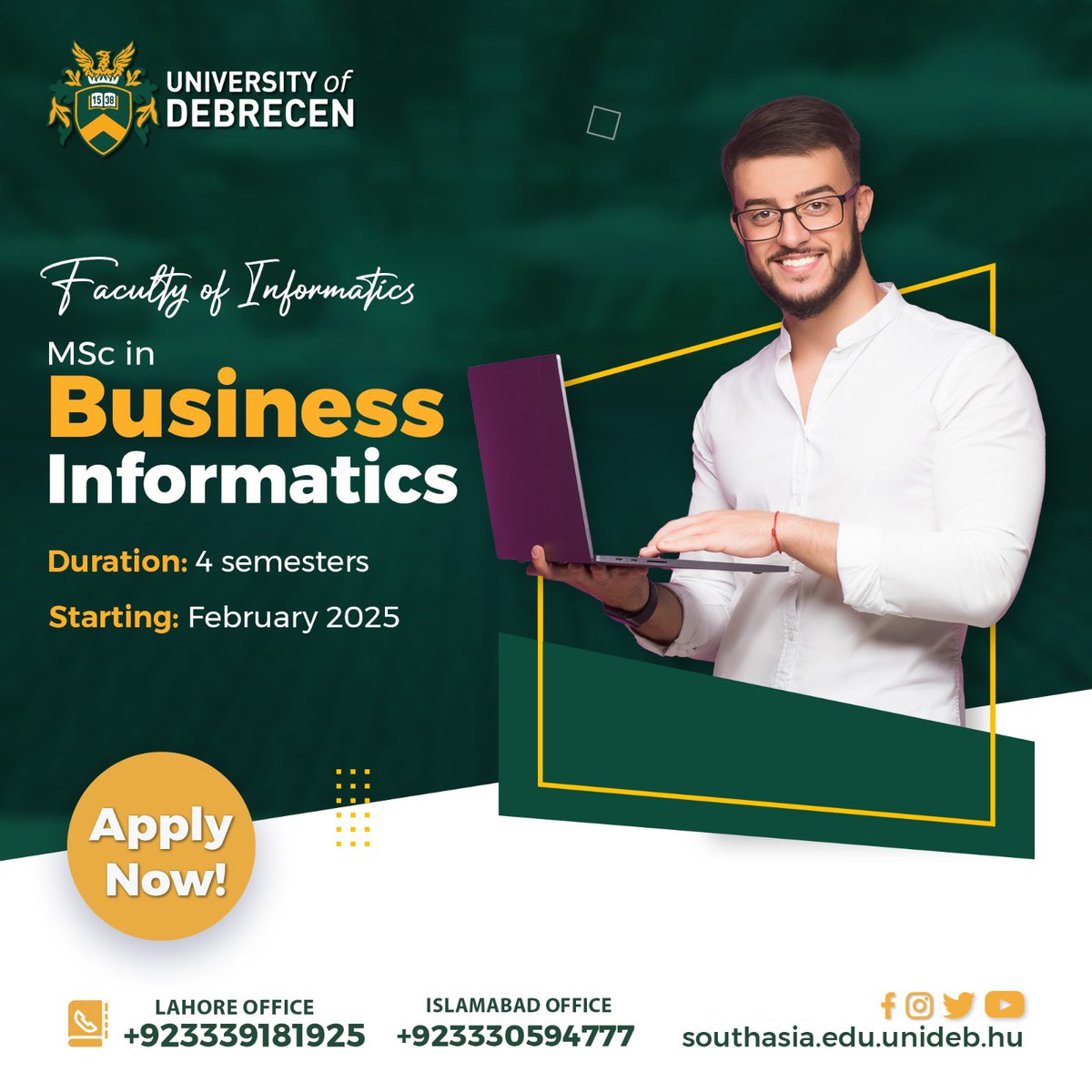 UOD_PK's tweet image. Explore the interplay between technology and business at the global level with the Masters in Business Informatics at the University of Debrecen. 
#technologyandbusiness
#globallevel
#careeropportunities
#esteemedfaculty
#diversecareers
#internationalstudents
#studyabroad
