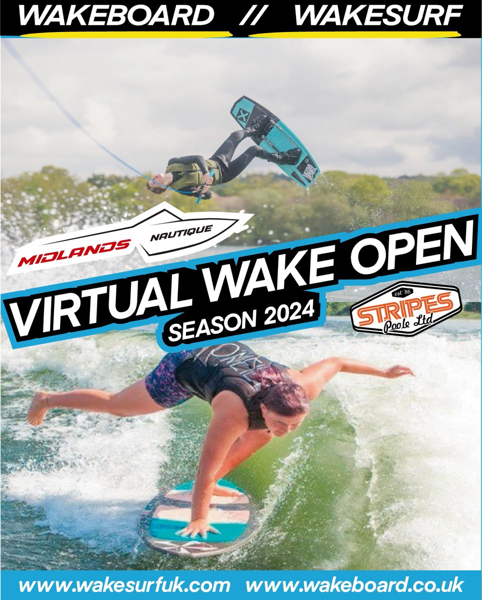 We're excited to announce the 2024 Midlands Nautique Virtual  Wake Open
This wakeboard and Wakesurf competition will run along the same format as last year. Closing dates tbc but we expect the full results to be judged in September or October. 
Check out our instagram @ukwake