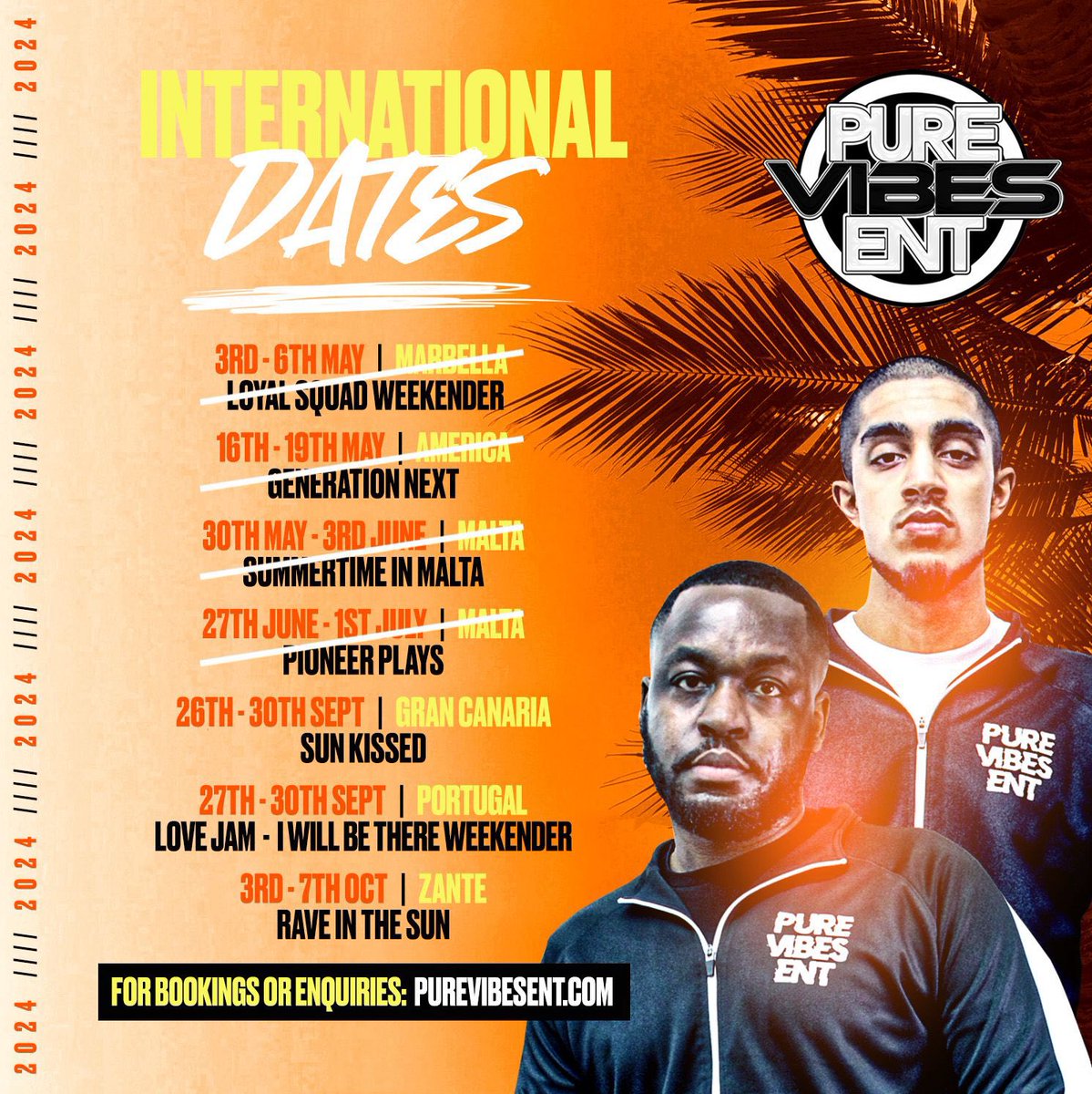 PureVibesEnt's tweet image. Pure Vibes Ent - Confirmed International Dates For 2024 🇬🇧 ✈️🌏 

For More Bookings: purevibesent@gmail.com // purevibesent.com 🅿️🔊🔥

#WorldSound #International #Travelling