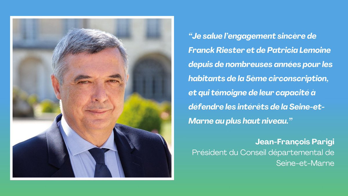 Merci <a href="/Jf_Parigi/">Jean-François PARIGI</a> pour ton précieux soutien.

@Ensemble2024, ce dimanche 7 juillet, nous pouvons faire gagner la République. 🇫🇷