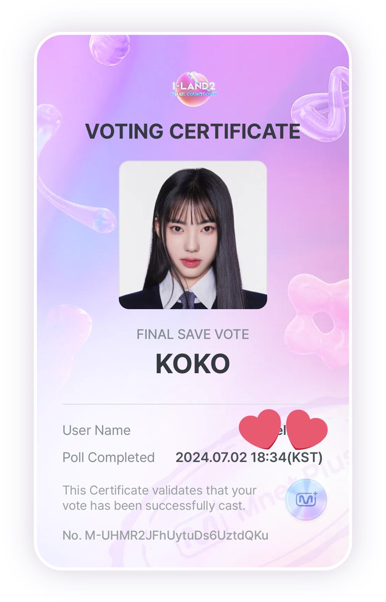 shuaiboluv's tweet photo. #FINALSAVEVOTE #KOKO #코코 please please please vote koko today💞 i NEEEEED her to debut im so scared #MnetIland2 https://t.co/qa5Pl0OGI0