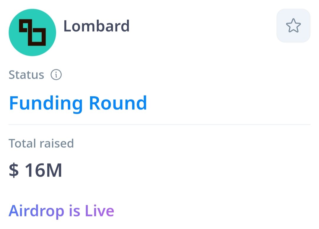 ‼️Lombard Waitlist 

Raised $16M Funding by OKX

📍Visit : lombard.finance

▫️Submit email 
▫️Done !