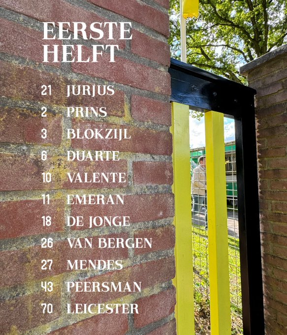 FCGroningen_TM's tweet photo. Kleine wijziging bij #FCGroningen in de eerste helft tegen #vvGOMOS: Thom van Bergen en Romano Postema wisselen. van Bergen komt nu in de eerste helft in actie inplaats van de tweede, terwijl Postema dat andersom doet. ๐ https://t.co/7PuII75Pns