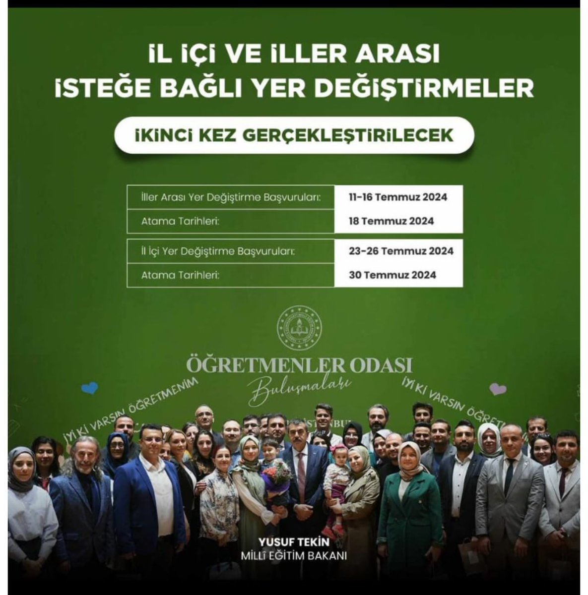2. İL DIŞI VE İL İÇİ takvimi açıklandı.
